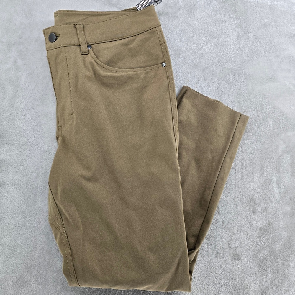 Lululemon ABC Pant Men 31 Brown Slim Fit Warpstreme‎ Commuter Trousers